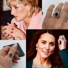 the royal family's engagement rings are shown here in this collage, including princess charlotte and prince william