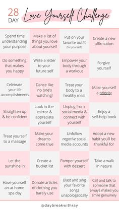 30 Days Love Yourself Challenge, Steps For Self Love, 30 Self Love Challenge, Self Love Challenge Ideas, Journey To Loving Yourself, Love Yourself Challenge 30 Day, Love Yourself Journal Ideas, Self Love Steps, February Self Love Challenge