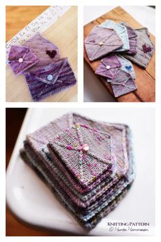 several pictures of different types of sweaters and hats on a wooden surface with text overlay that says knitting patterns