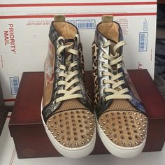 -Worn Once! See Pictures For Wear -Sold Out/ Rare, Collectible -No Original Shoe Box -No Original Dust Bag -European Size 50 Us 16 Smoke And Pet Free Home No Trades, Offers Only Through Pm Weekend Orders Will Be Dropped Off Monday Morning! Monday Morning, Louboutin Shoes, Christian Louboutin Shoes, Shoe Box, Mens Shoes Sneakers, Christian Louboutin, Men's Shoes, Dust Bag, Shoes Sneakers