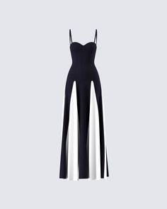 A noir & blanc moment will always be supreme 🤍 With a chic and classy design, this gown made from luxurious crepe fabric and complete with underwire and fit & flare style will make it clear that you have high standards 😚 Cut Out Elegant Dress, White And Black Outfits, Elegant Black And White Dress, Black And White Long Dress, Libra Szn, Black And White Long Dresses, Fall Dinner Outfit, Narcissa Black, Winter Birthday Outfit