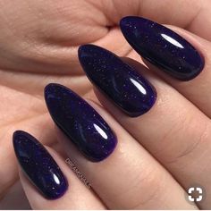 Dark Purple Nails, Trends Nails, Dark Blue Nails, Galaxy Nails, Her Nails, Sparkle Nails