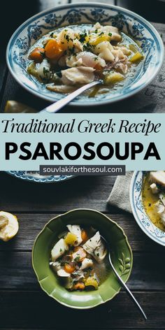 traditional greek recipe for pasta soup with chicken and vegetables