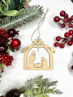 Set of 100 Wooden Manger Christmas Tree Ornaments Nativity Scene Ornament Laser Cut Neighbor Gifts - Etsy Relief Society Christmas Gifts, Relief Society Christmas, Manger Christmas, Birth Of Jesus Christ, Holiday Tree Decorations, Meaning Of Christmas, True Meaning Of Christmas, Ornament Box, Wooden Christmas Trees