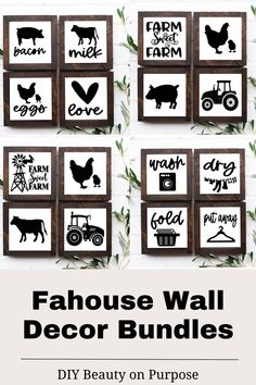 the farmhouse wall decor bundle includes farm silhouettes