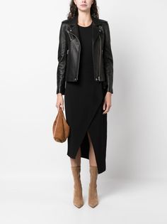 IRO asymmetrical-hem Pencil Skirt - Farfetch Black Asymmetrical Hem Skirt For Work, Black Asymmetrical Pencil Skirt For Work, Pencil Skirt Street Style, Mid Length Black Leather Skirt, Luxury Black Asymmetrical Pencil Skirt, Black Asymmetrical Relaxed Fit Draped Skirt, Long Black Pencil Skirt, Asymmetrical Outfit, Black Pencil Skirt Outfit