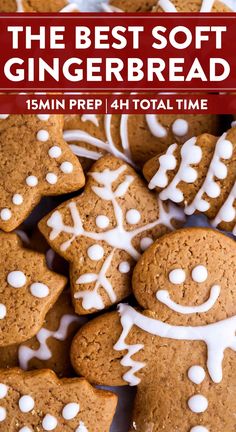 gingerbread cookies with icing and white sprinkles