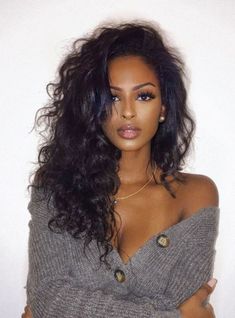 Naturally Curly Natural Hair Color Lace Front Wigs - beyou032 Hair Crush, Natural Hair Color, Model Hair, Mode Inspiration, Curly Hair Styles Naturally, Gorgeous Hair, 100 Human Hair, Pretty Hairstyles, Hair Looks