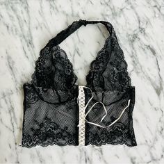 No Size Listed But Fit Xs-S. Brand New Without Tag. Never Worn. Halter Tops, Lace Lingerie, Black & White, Lingerie Lace, Halter Top, Women's Intimates, Slip On, Lingerie, Black White