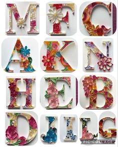 the letters are made out of paper and decorated with flowers