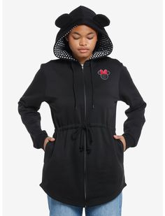 Disney Hooded Winter Outerwear, Black Mickey Mouse Hooded Hoodie, Black Mickey Mouse Hoodie, Black Disney Winter Sweatshirt, Black Disney Sweatshirt For Winter, Disney Cotton Hoodie With Drawstring Hood, Disney Cotton Hoodie With Drawstring, Disney Hoodie For Winter, Disney Hooded Winter Hoodie