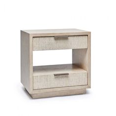 an end table with two drawers on one side and a drawer on the other hand