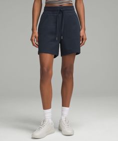 Scuba High-Rise Short 5" | Women's Shorts | lululemon Everyday Activewear With Built-in Shorts, Lululemon Cotton Bottoms With Built-in Shorts, Athleisure Activewear For Lounging, Short Length, Athleisure Activewear For Lounging, Short Length Athleisure Activewear For Lounging, Athleisure Activewear Shorts For Lounging, Relaxed Fit Everyday Activewear Shorts, Lululemon Activewear With Elastic Waistband For Loungewear, Lululemon Cotton Shorts With Built-in Shorts