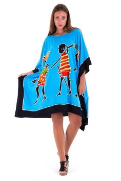 Enjoy this short caftan cover-up. It is ideal for wearing around the house, dressing it up to go out to lunch, or even making a statement on your vacation, or cruise. Easy to wear with endless possibilities. length 38” width 43” Made from 100% soft Rayon Hand-painted design Hand wash in cold water, hang to dry Plus Size Swim Coverups, Short Poncho, Short Kaftan Dress, Sporty Bathing Suits, Wide Dress, Floral Kimono Cardigan, Beach Caftan, House Dressing, Poncho Dress