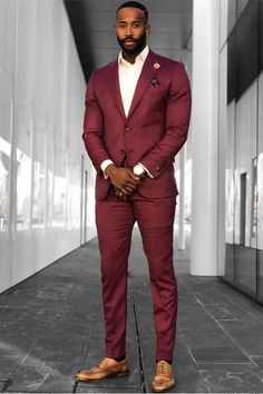 Joseph Trendy Burgundy Peaked Lapel Bespoke Men Suit Prom Suits For Men Maroon, Red Suits For Men, Burgundy Suit Men, Beach Wedding Suit, Wedding Suit Groom, Red Suits, Beach Wedding Suits, Maroon Suit, Suit Groom