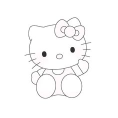 a drawing of a hello kitty sitting down