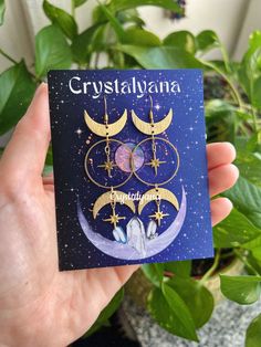 Hello my beautiful soul, I am currently in Thailand. All orders are still being processed as usual and each package will be sent with a tracking number.  If you have any questions, feel free to ask 🌞 Find me on Instagram: @crystalyanajewelry  Moon Phases Earrings  These earrings are lightweight - weights almost nothing. They are made of brass and they have Hypoallergenic Surgical Stainless Steel earring hooks. Hypoallergenic, Lead Free. These earrings are a stunning and unique accessory that wi Mystical Moon Phase Dangle Earrings, Bohemian Moon Phase Dangle Earrings, Bohemian Moon Phase Earrings, Celestial Moon-shaped Crystal Earrings, Handmade Moon-shaped Spiritual Earrings, Moon Luna, Earrings Unique, Unique Gifts For Her, Earring Hooks