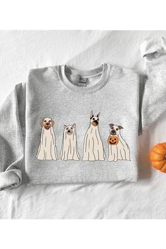 Celebrate the spooky season in style with our Unisex Fleece Sweatshirt featuring Halloween Dog Ghosts. This cozy sweatshirt is designed for both comfort and fun, making it a perfect choice for festive occasions. The adorable dog ghosts add a playful and whimsical touch to your Halloween wardrobe. Crafted with soft fleece for warmth and a unisex fit for versatile styling, this sweatshirt is the ideal blend of comfort and seasonal charm. Length: Up to 29" Fabric Contents: 50% Poly, 37.5% Cotton, 1 Ghost Silhouette, Dog Ghost, Denim Short Dresses, Halloween Dog, Dog Halloween, Denim Leggings, Fleece Sweatshirt, Cozy Sweatshirts, Fall Shopping