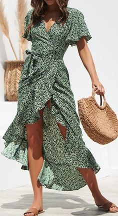 Women's Maxi Dress, Floral Print #maxinightlongelegent #dresses #mermaidstyle #women'sclothing #style #weddingdress #beautiful #eveningpartydresses #openback #fashionwomen #party #longsleeve #birthday #gowns Maxi Tea, Dresses Ruffles, Tea Dresses, Dress Sleeve Styles