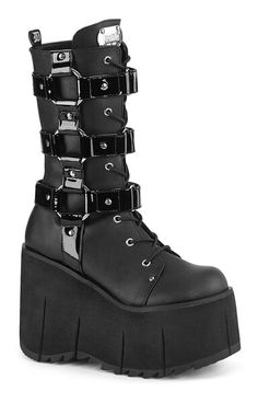 Emo Boots, Demonia Boots, Concert Wear, Calf High Boots, Goth Boots, Demonia Shoes, Leather Knee Boots, Black Platform Boots, Harness Boots