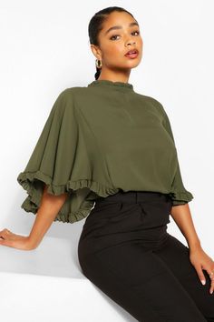 Work Capsule, High Neck Blouse, Pastel Hues, Green Blouse