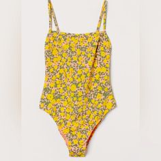 Nwt H&M Whole Piece Swimsuit In Gorgeous Fabric Fully Lined And Looks So Boho Vintage. High Cut Leg Small Has A Lot Of Stretch And Fits Up To 37” Chest 30 Waist And 38 Hips. Questions? Leave A Comment Below! Yellow Bodysuit For Poolside Spring Occasions, Yellow Printed Swimwear For Spring, Yellow Spring Bodysuit For Swimming, Yellow One-piece Bodysuit For Spring, Yellow Sleeveless Swimwear, Yellow Sleeveless Bodysuit For Beachwear, H&m Fitted Swimwear For Spring, Fitted H&m Bodysuit For Summer, Yellow Summer Bodysuit