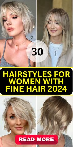 Top 30 Hairstyles for Fine Hair 2024: Chic & Effortless Trends - divagaze.com Short Fine Hair Haircuts, Bob Haircuts For Thinner Hair, Trending Haircuts For Fine Hair, Short Haircuts Thinning Hair, Fine Textured Hair Hairstyles, Best Hair Cuts For Thinner Hair, Short Fine Haircuts For Women, Shorter Haircuts For Fine Hair, Short Hairstyle Women Thinning Fine Hair