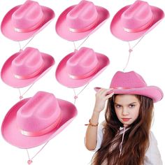 Menu Other Items Feedbacks About Us Contact Us Add To Favorites Cowboy Hat Western Hat Cowgirl Hat Cowboy Hat for Boys-Kids-Girl non woven Plentiful Quantity for Usage: you will receive 6 pieces of pink ribbon cowgirl hats in the package, which will add fun and atmosphere to your party, leaving you and the kids with fond memories Suitable Sizes: the brim of the cowboy hat adult measures approx. 13 x 9.8 inches, and the head circumference is approx. 21.26 inches, suitable for girls over 3 years old; The equipped rope buckle can be tightened under the chin to adjust size for added comfort Soft to Wear: made of thickened non woven material, the cowboy hat for women costume is not easy to bend, light weight and reliable, serving you for a long time and giving you a nice using experience with c Kids Cowboy Hat, Cowgirl Hats Western, Kids Cowboy Hats, Hat For Boys, Costume Clothes, Western Costumes, Felt Cowboy Hats, Cowgirl Costume, Western Hat