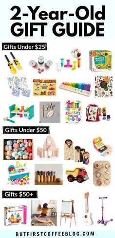 two year old gift guide for under $ 25, gifts under $ 30 and toys under $ 50