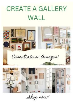 a collage of photos with the words create a gallery wall