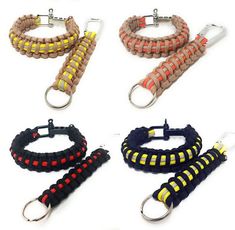 Firefighter Paracord Survival Bracelets + Keychain Gift Turnout - Bracelet Survie Pompier Bunker Gear, Paracord Survival, Parachute Cord, Survival Bracelet, Paracord Bracelets, Keychain Gift, Colorful Bracelets, Fabric Gifts, Braided Bracelets