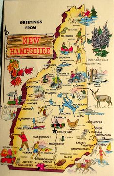 a map of the state of new hampshire with all its towns and major roads on it