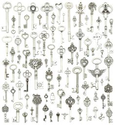 many different types of keys are shown in this image, including one for each key