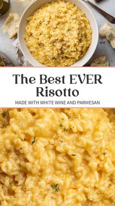 the best ever risoto made with white wine and parmesan