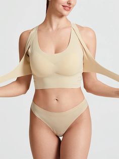 Beige Stretch Sports Bra With Built-in Bra, Beige Seamless Push-up Shapewear, Beige Stretch Shapewear Bra, Beige Stretch Shapewear With Built-in Bra, Beige Shapewear With Built-in Bra And Stretch, Stretch Sports Bra With Medium Bust Support, Sports Bra With Medium Bust Support And Stretch, Medium Support Stretch Sports Bra Shapewear, Sports Shapewear With Built-in Bra And Stretch