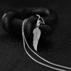 This men's stainless steel Wing Necklace is waterproof, tarnish proof, and hypoallergenic. 38x13mm pendant 24 inch box chain Made of stainless steel     ► International orders are subject to tax/duty fees. This is uncontrollable on our end. Shipping can take up to 6 weeks due to customs. ► There are no returns/exchanges on sale items, personalized items, earrings, and custom length chains. ► For more information, please read our shop policies here on Etsy. Wing Necklace, Jewelry Care Instructions, Handcrafted Necklace, Necklace For Men, Men's Necklace, Steel Necklace, Keep Jewelry, Stainless Steel Necklace, Box Chain