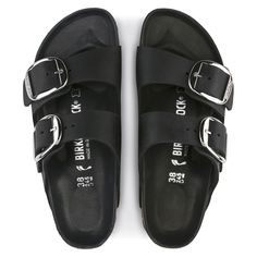 Arizona Big Buckle Oiled Leather Black  | BIRKENSTOCK Birkenstock Flip Flops, Birkenstock Arizona Big Buckle, Arizona Big Buckle, Black Birkenstock, Two Strap Sandals, Birkenstock Women, Trending Sandals, Stylish Sandals, Black Oil