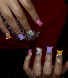 Short Junk Nail Designs Square, Short Square Junk Nails, Junk Nails Bling Short, Exotic Nails Short, Short Junk Nail Designs, Junk Nails Bling, Junk Nails Short, Nail Collection