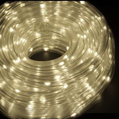 white led rope lights on black background