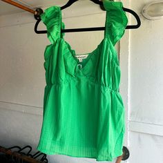 Davi & Dani Chic Green Tops With Ruffled Straps, Hot Pink Tank, Boho Tank Top, Ruffle Tank Top, Crochet Tank Top, Spaghetti Strap Tank Top, Crochet Collar, Crochet Tank, Pink Tank