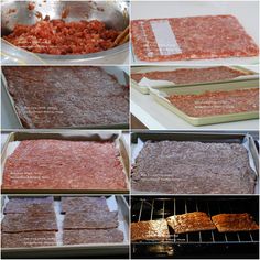 several different pictures of food cooking in the oven