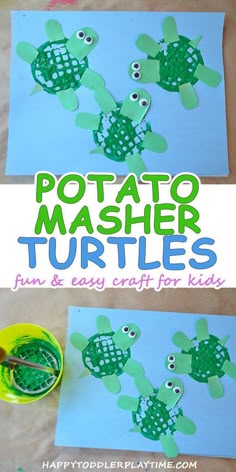 this is an easy and fun craft for kids to make with paper plates that look like turtles