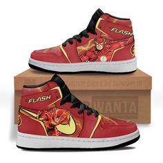 The Flash Kids J1 Sneakers Custom Shoes For Kids-Gear Wanta Shoes For Kids, Kids Sneakers, Custom Shoes, The Flash, Our Kids, Kid Shoes, Snug Fit, Sneakers Fashion, Tracking Number