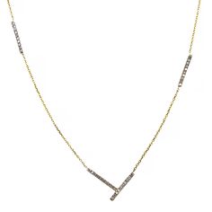 14K GOLD DIAMOND BAR STATION NECKLACE ♦ Approximately .35 - .40 carat solitaire diamonds | G SI1 | 1.2 mm  ♦ Set in 14k white gold prong settings ♦ 14k gold cable chain with lobster clasp | 1.2 mm ♦ Available in 14k white, yellow or rose gold ♦ Sizes 15 - 20 inches ★ 14k yellow gold ships within 2 business days! ★ The model is wearing a 14k yellow gold chain, size 16 inches ~RETURN POLICY~ This item can be returned for a $45.00 restocking fee plus delivery charges. Classic Diamond Bar Necklace For Formal Occasions, Minimalist Diamond Bar Necklace With Single Cut Diamonds, Minimalist Bar Necklace With Single Cut Diamonds, Minimalist Yellow Gold Bar Necklace With Diamond Accents, Classic Diamond Accented Bar Necklace For Anniversary, Classic Diamond Accents Bar Necklace For Anniversary, Classic Bar Necklace With Diamond Accents For Anniversary, Yellow Gold Bar Necklace With Single Cut Diamonds, Dainty Yellow Gold Diamond Bar Necklace