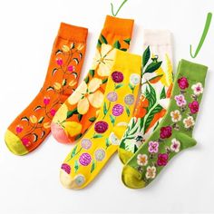 1pair Happy Colorful Artsy Tall Socks Cotton Stretchy Floral Dopamine Rainbow Colors Women’s Men’s Nwt /Guc Used Socks Flower Crew, Girls Streetwear, Casual Street Wear, Cartoon Flowers, Comfortable Socks, Women Socks, Patterned Socks, Tube Socks, Happy Socks