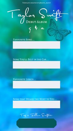 Taylor Swift Debut Album Instagram Story Template Music For Instagram Stories, Music For Instagram, Debut Songs, Ig Challenge, Taylor Swift Debut Album