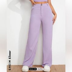 Never Worn Light Purple Great For Work High Waisted Cargo Pants, Plaid Dress Pants, Cream Pants, Purple Pants, Rose Bonbon, Pinstripe Pants, Black Leather Pants, Flare Leg Pants, Velvet Pants