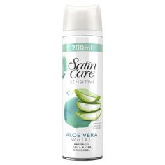 Gillette Satin Care Aloe Vera Whirl Sensitive Gel À Raser 200 ml Shaving Gel, Hair Removal Women, Gillette Venus, Woman Shaving, Smooth Shave, Shave Gel, Epilator, Shaving Cream, Shaved Hair