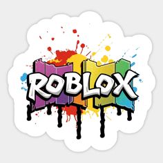 the word roblox painted on top of an image of paint splatters