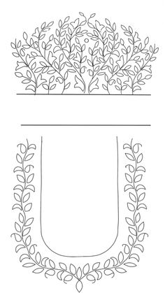 a drawing of a flower pot with leaves on it